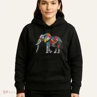 Elephant Animal Motif Artwork Elephant Hoodie thumb 5