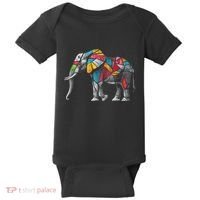 Elephant Animal Motif Artwork Elephant Baby Bodysuit thumb 0