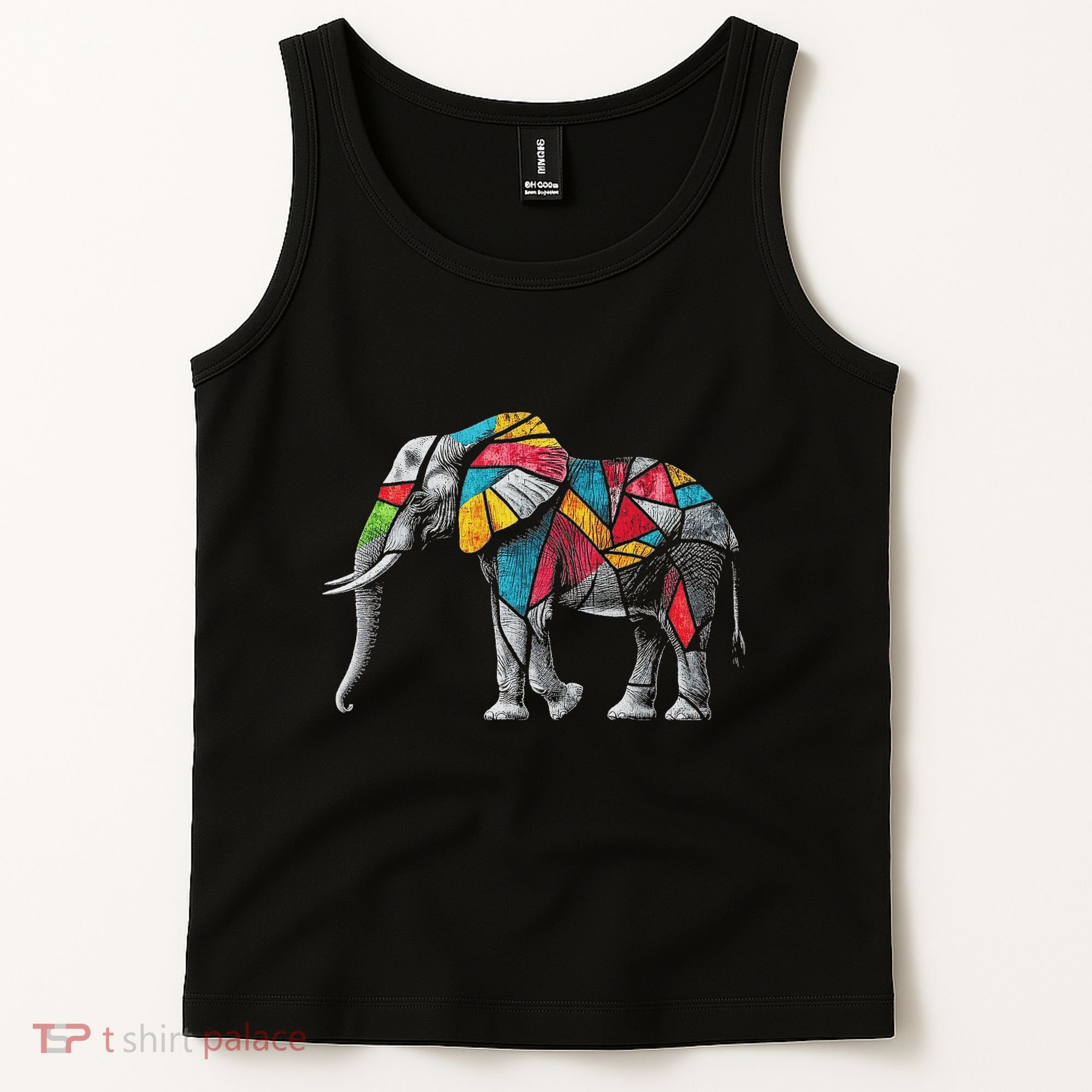 Elephant Animal Motif Artwork Elephant Tank Top
