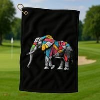 Elephant Animal Motif Artwork Elephant Golf Towel thumb 1