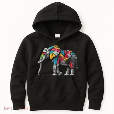 Elephant Animal Motif Artwork Elephant Kids Hoodie