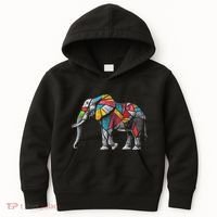 Elephant Animal Motif Artwork Elephant Kids Hoodie thumb 0