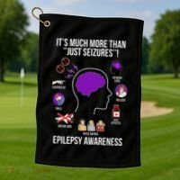 Epilepsy Awareness Month Epilepsy Warrior Golf Towel thumb 1