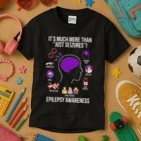 Epilepsy Awareness Month Epilepsy Warrior Kids T-Shirt thumb 3