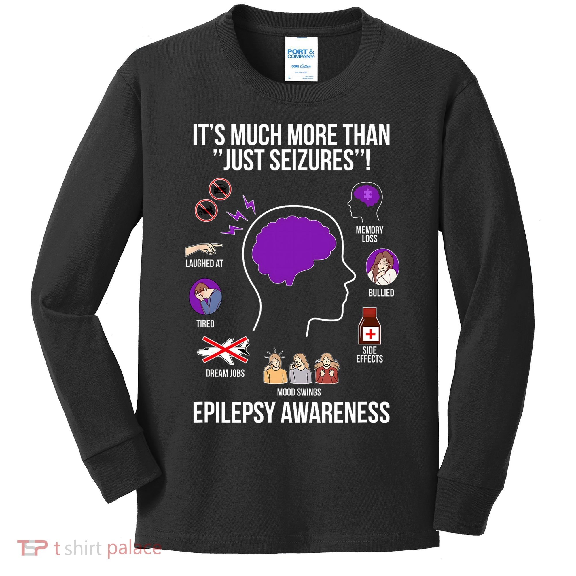 Epilepsy Awareness Month Epilepsy Warrior Kids Long Sleeve Shirt