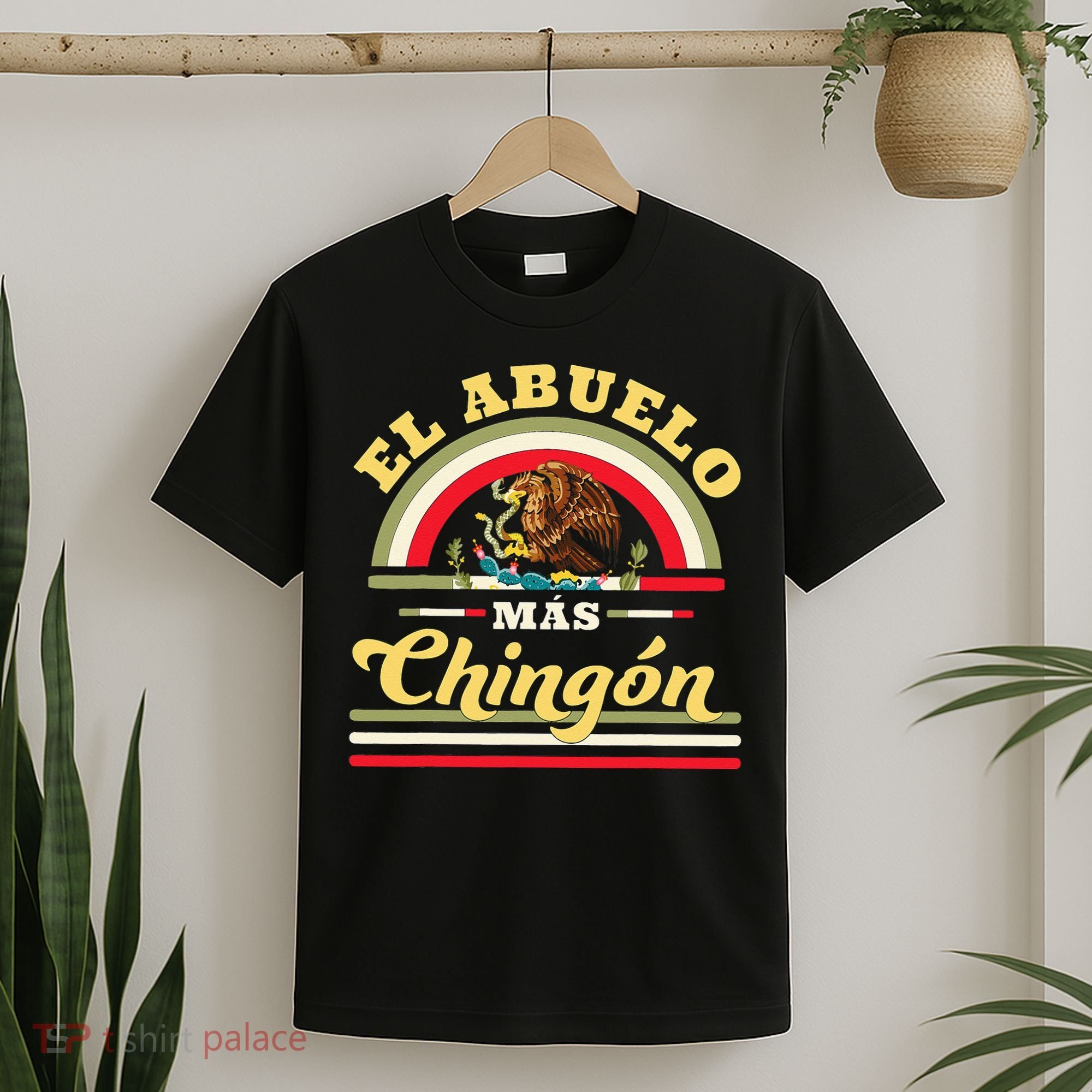 El Abuelo Mas Chingon Funny Mexican Flag Cool Grandpa Regalo T-Shirt