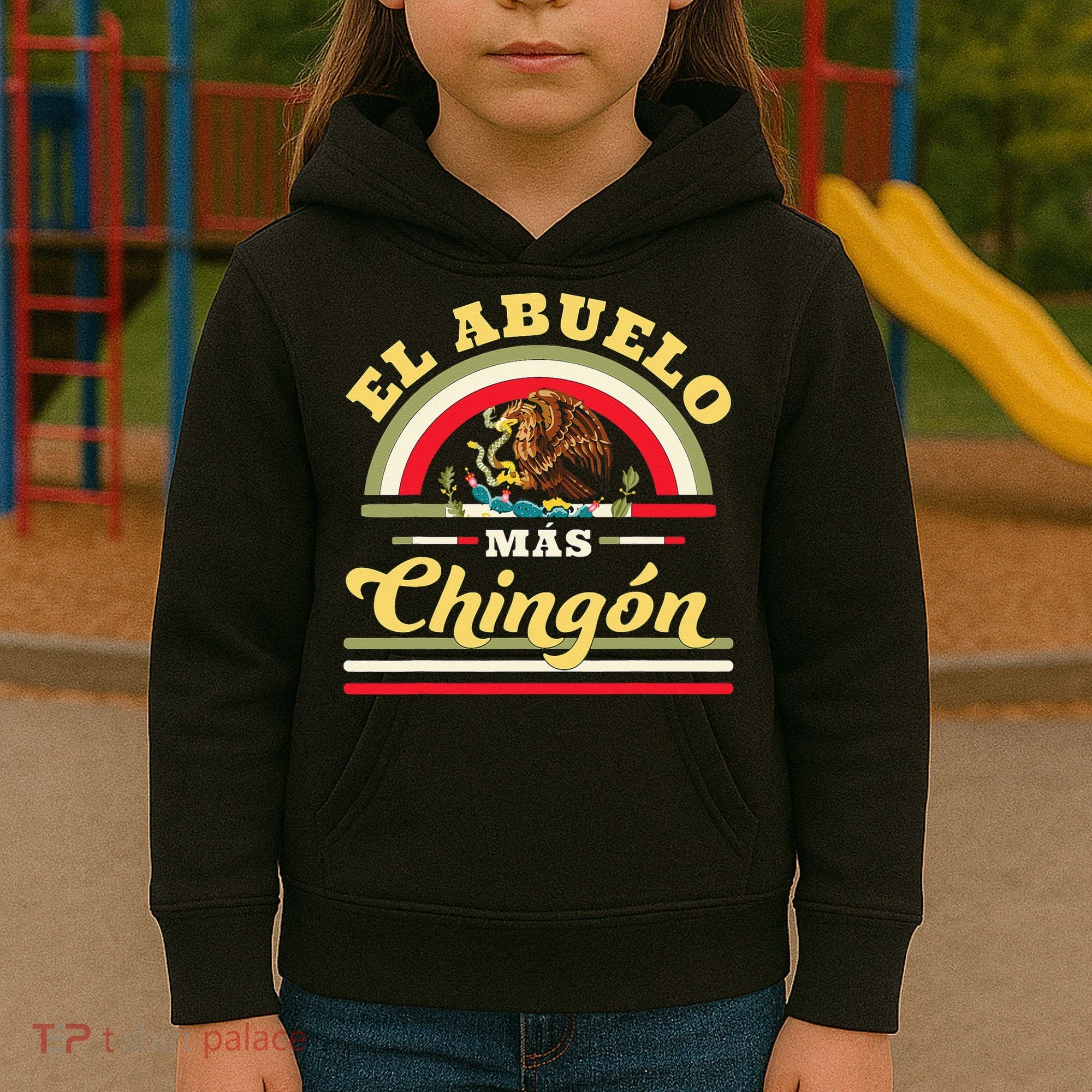 El Abuelo Mas Chingon Funny Mexican Flag Cool Grandpa Regalo Kids Hoodie