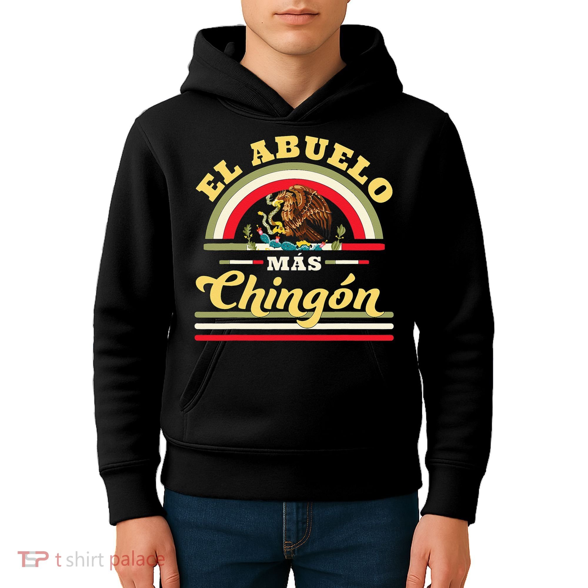El Abuelo Mas Chingon Funny Mexican Flag Cool Grandpa Regalo Kids Hoodie