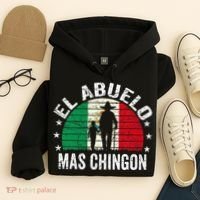 El Abuelo Mas Chingon Mexican Grandpa Cinco De Mayo Flag Hoodie thumb 4