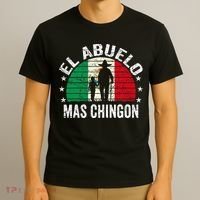 El Abuelo Mas Chingon Mexican Grandpa Cinco De Mayo Flag T-Shirt thumb 3