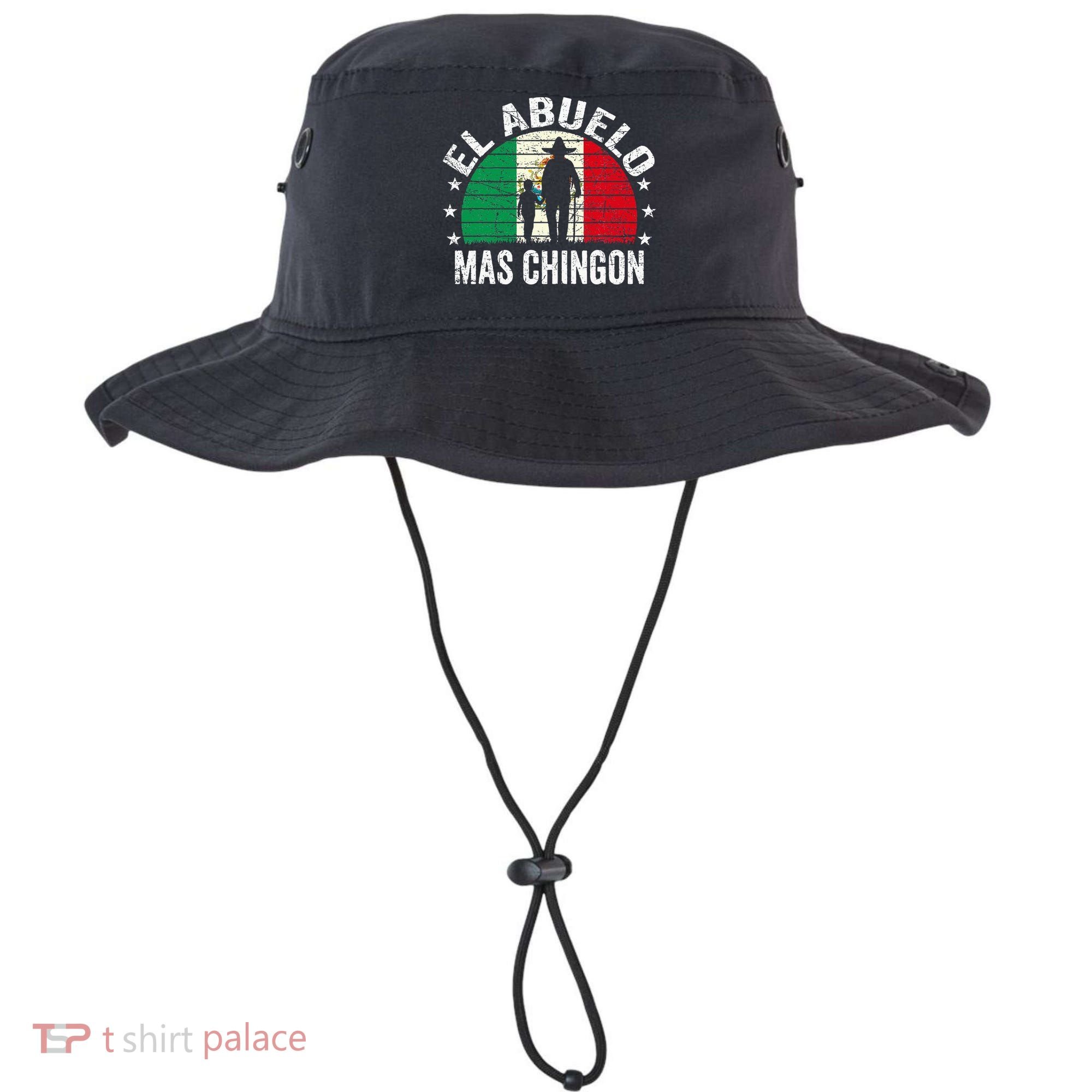 El Abuelo Mas Chingon Mexican Grandpa Cinco De Mayo Flag Bucket Hat