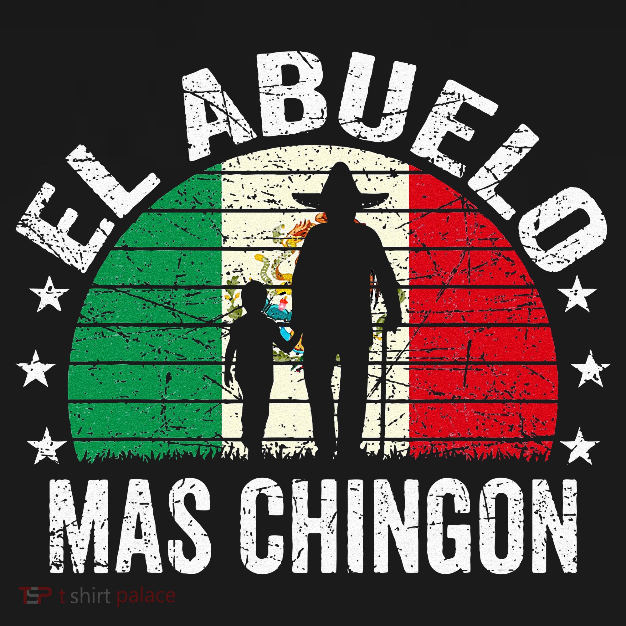 El Abuelo Mas Chingon Mexican Grandpa Cinco De Mayo Flag Bucket Hat