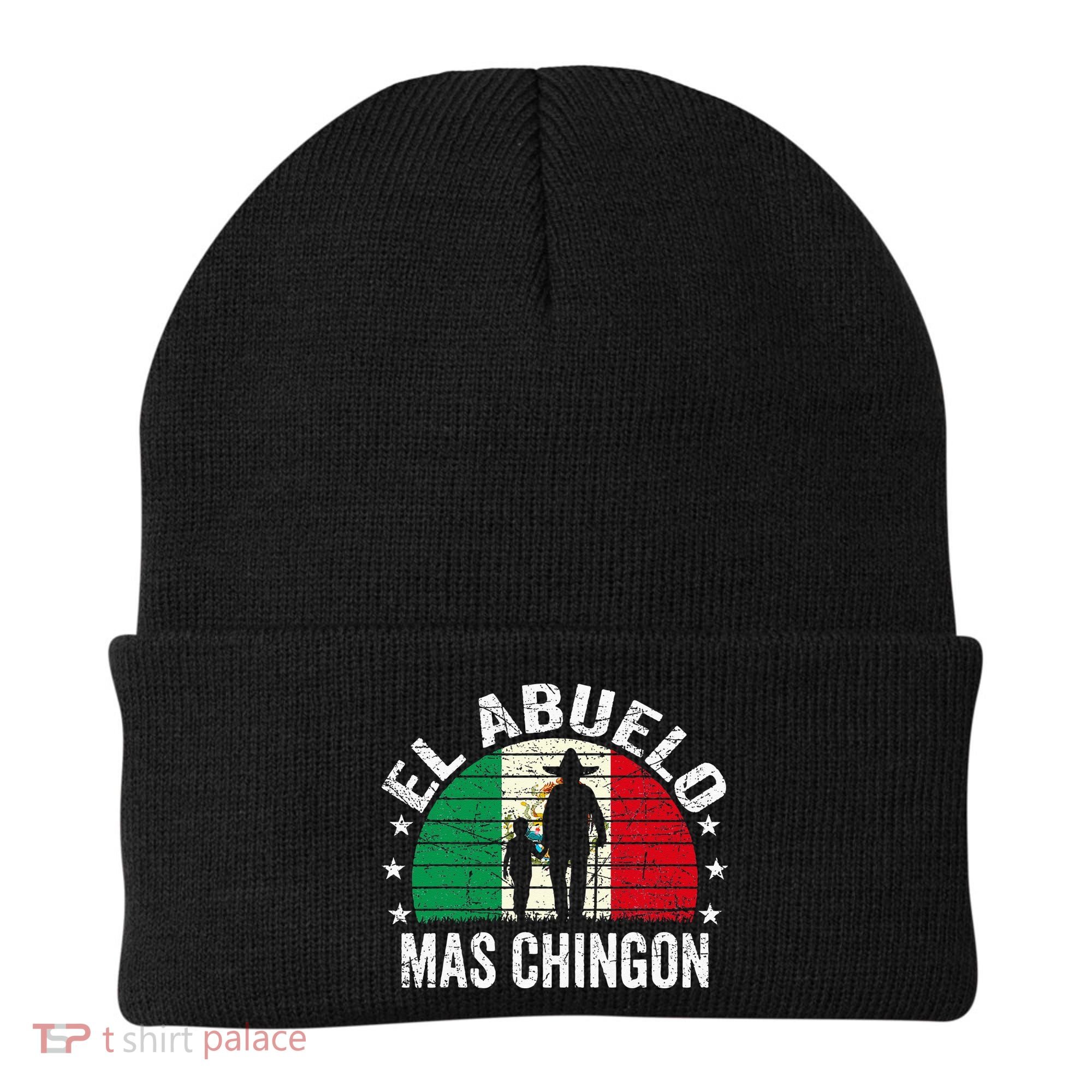 El Abuelo Mas Chingon Mexican Grandpa Cinco De Mayo Flag Beanie