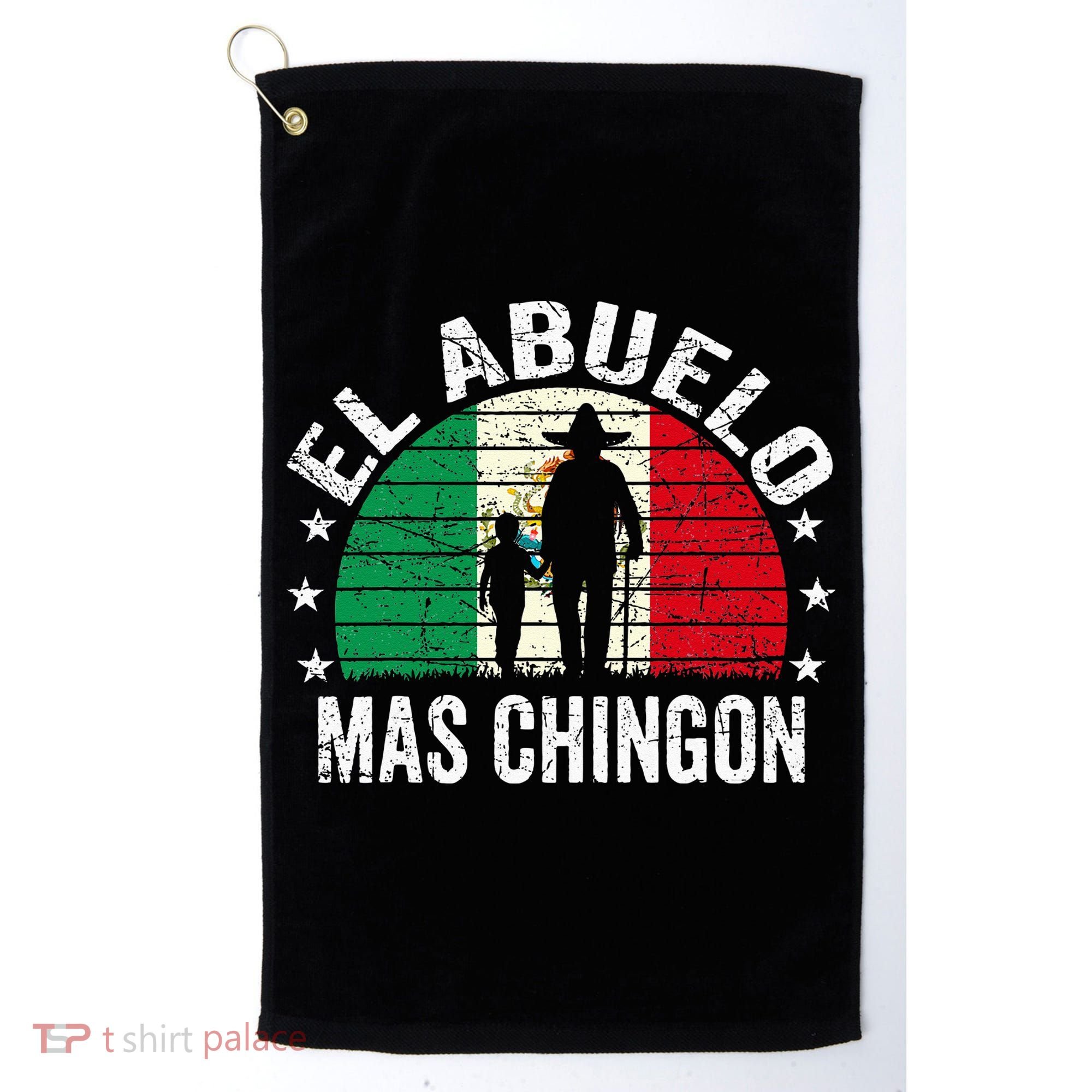 El Abuelo Mas Chingon Mexican Grandpa Cinco De Mayo Flag Golf Towel