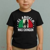 El Abuelo Mas Chingon Mexican Grandpa Cinco De Mayo Flag Toddler T-Shirt thumb 2