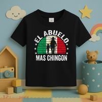 El Abuelo Mas Chingon Mexican Grandpa Cinco De Mayo Flag Toddler T-Shirt thumb 3