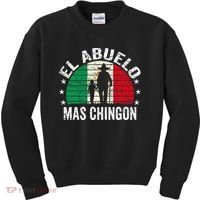 El Abuelo Mas Chingon Mexican Grandpa Cinco De Mayo Flag Kids Sweatshirt thumb 0