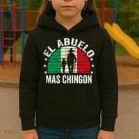 El Abuelo Mas Chingon Mexican Grandpa Cinco De Mayo Flag Kids Hoodie thumb 3