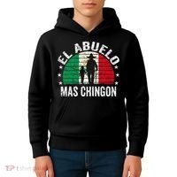 El Abuelo Mas Chingon Mexican Grandpa Cinco De Mayo Flag Kids Hoodie thumb 4