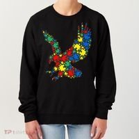 Eagle Autism Puzzle for Autism Awareness Women's Sweatshirt thumb 0