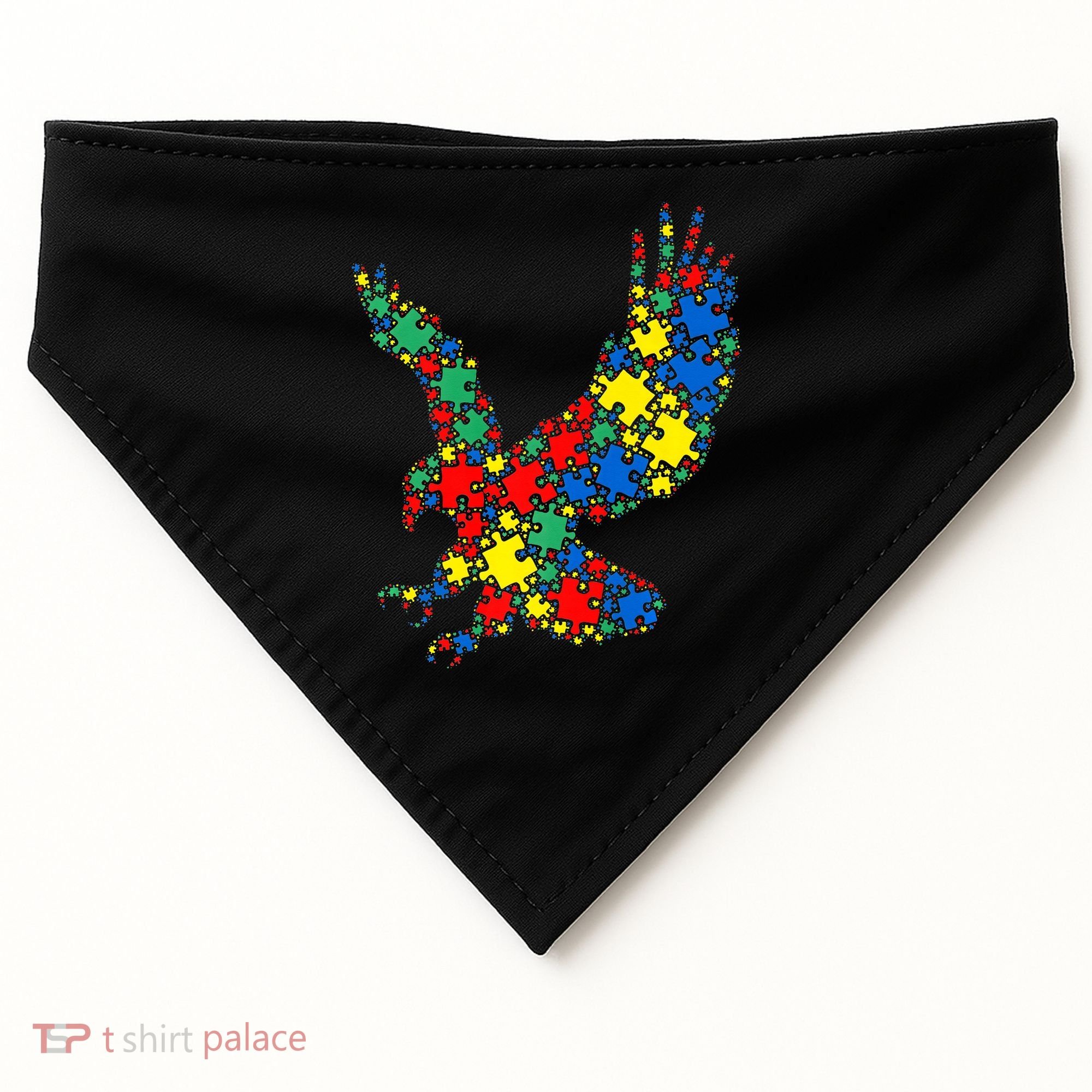 Eagle Autism Puzzle for Autism Awareness USA-Made Doggie Bandana