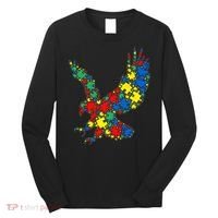 Eagle Autism Puzzle for Autism Awareness Long Sleeve Shirt thumb 0