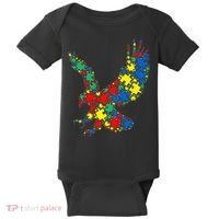 Eagle Autism Puzzle for Autism Awareness Baby Bodysuit thumb 0