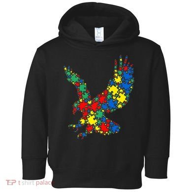 Eagle Autism Puzzle for Autism Awareness Toddler Hoodie