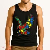 Eagle Autism Puzzle for Autism Awareness Tank Top thumb 3