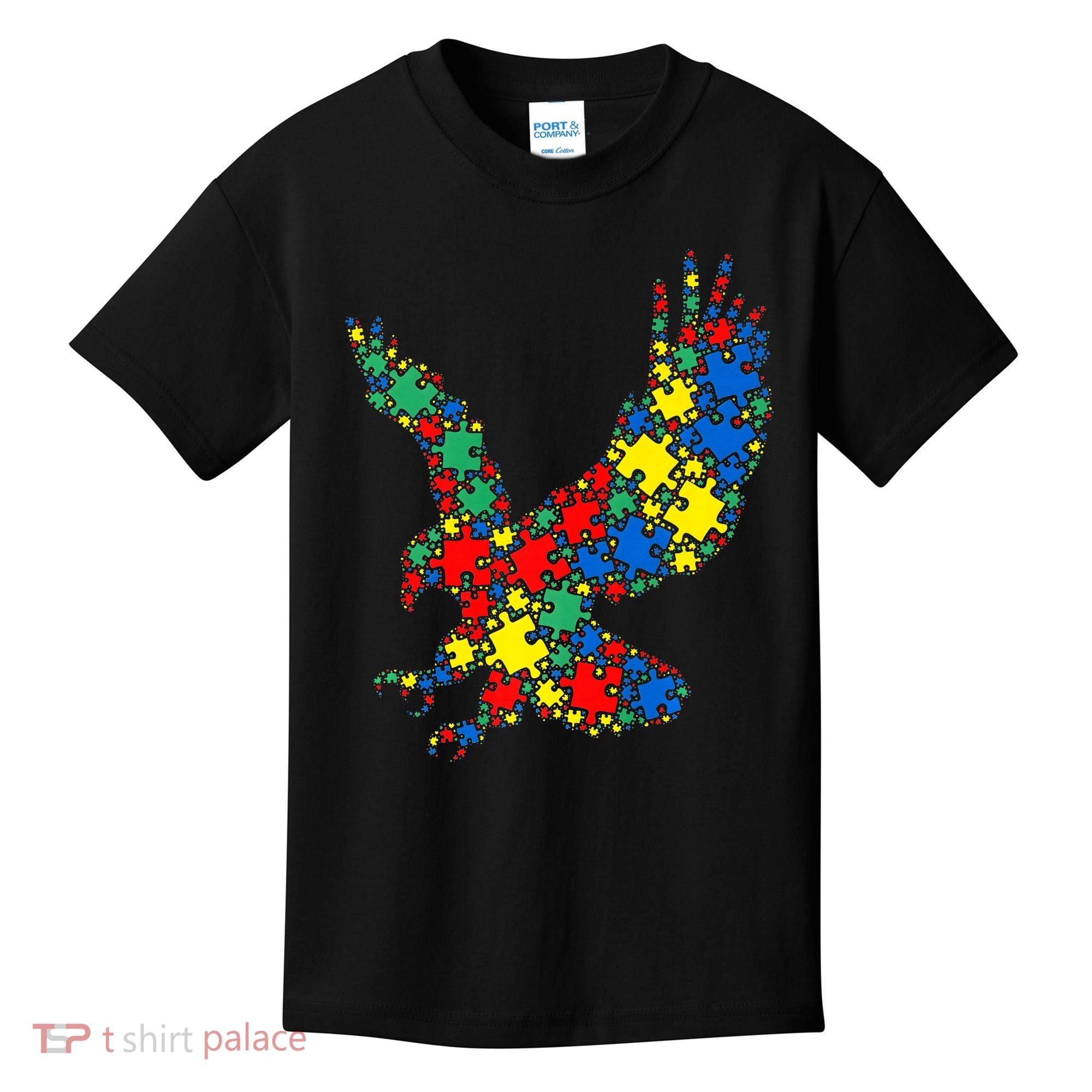 Eagle Autism Puzzle for Autism Awareness Kids T-Shirt
