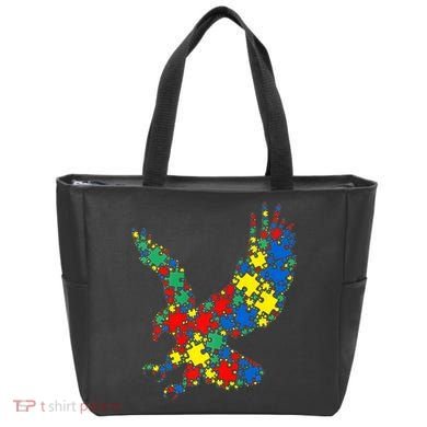 Eagle Autism Puzzle for Autism Awareness Tote Bag