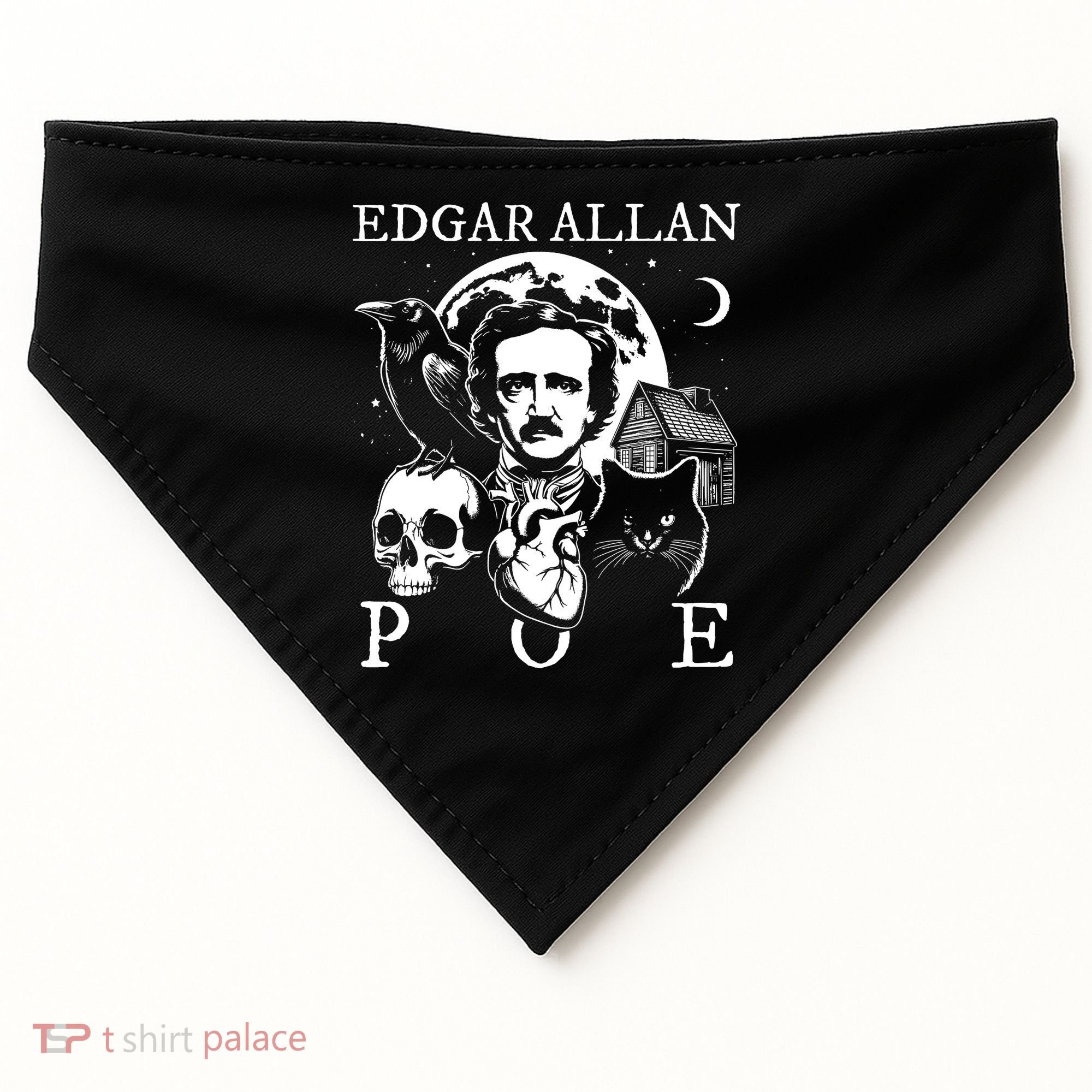 Edgar Allan Poe Poems Quotes Raven Literature USA-Made Doggie Bandana