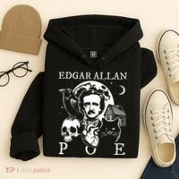 Edgar Allan Poe Poems Quotes Raven Literature Hoodie thumb 4