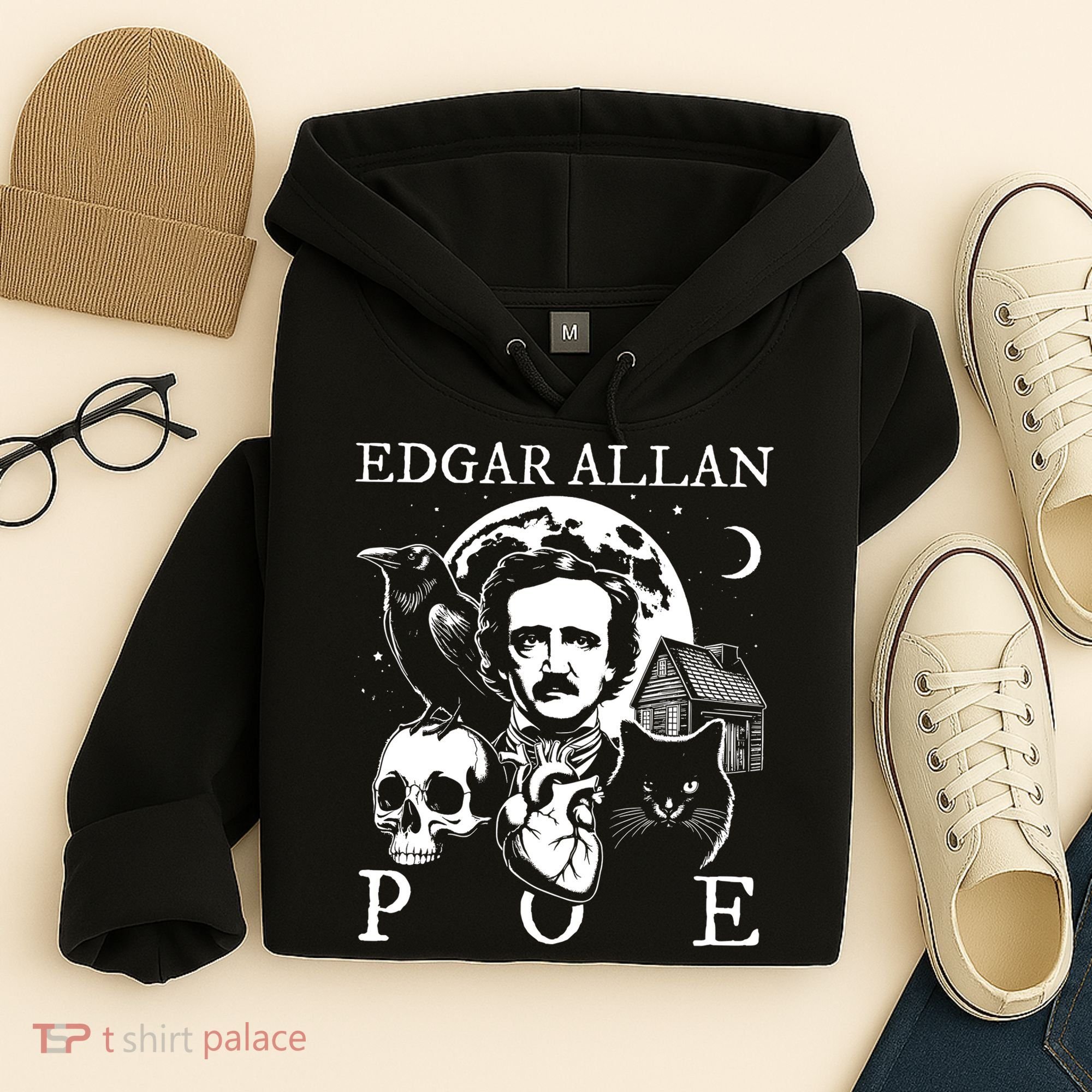 Edgar Allan Poe Poems Quotes Raven Literature Hoodie