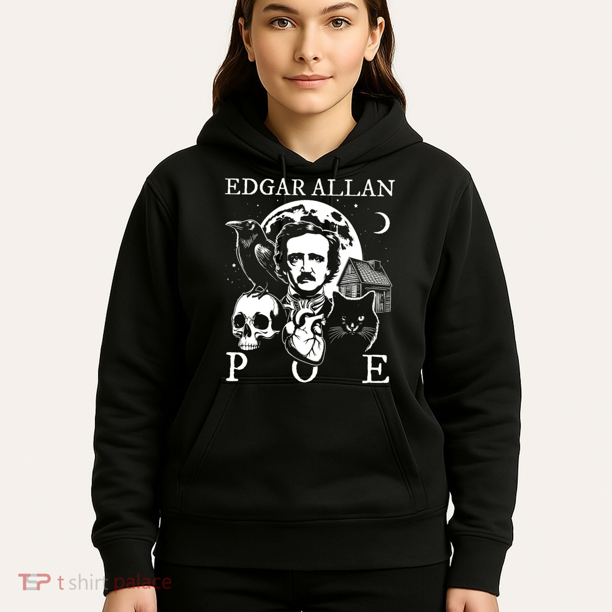 Edgar Allan Poe Poems Quotes Raven Literature Hoodie