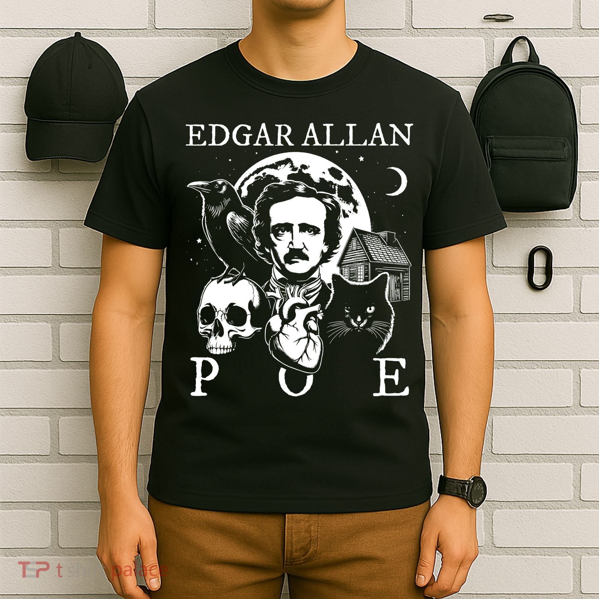 Edgar Allan Poe Poems Quotes Raven Literature T-Shirt