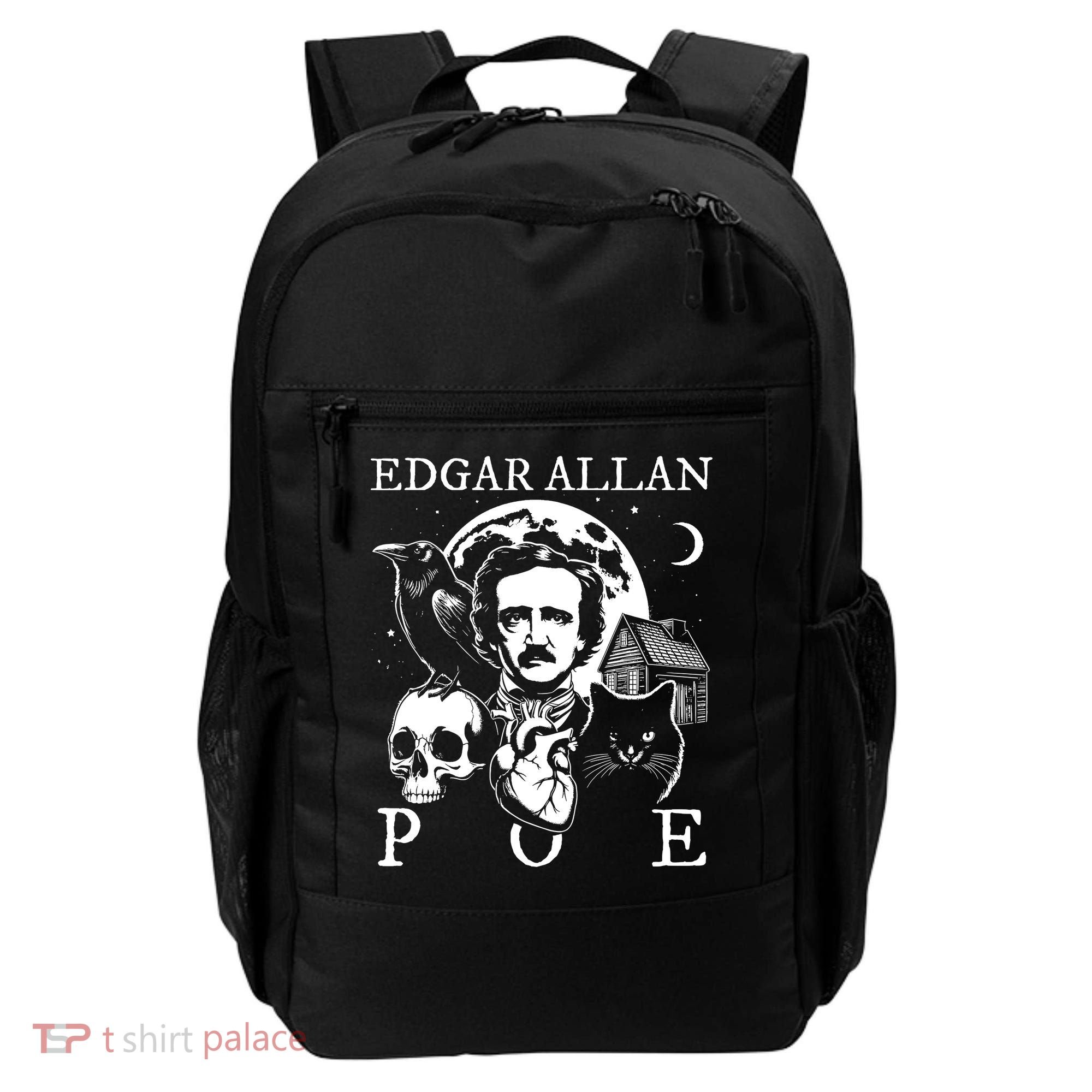 Edgar Allan Poe Poems Quotes Raven Literature Backpack