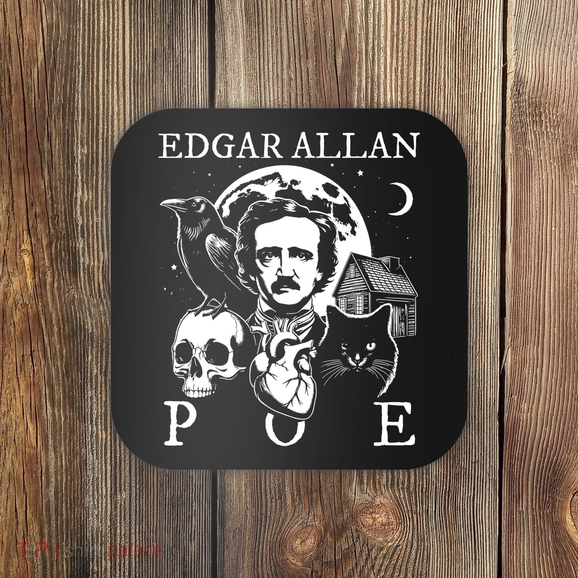 Edgar Allan Poe Poems Quotes Raven Literature Coaster