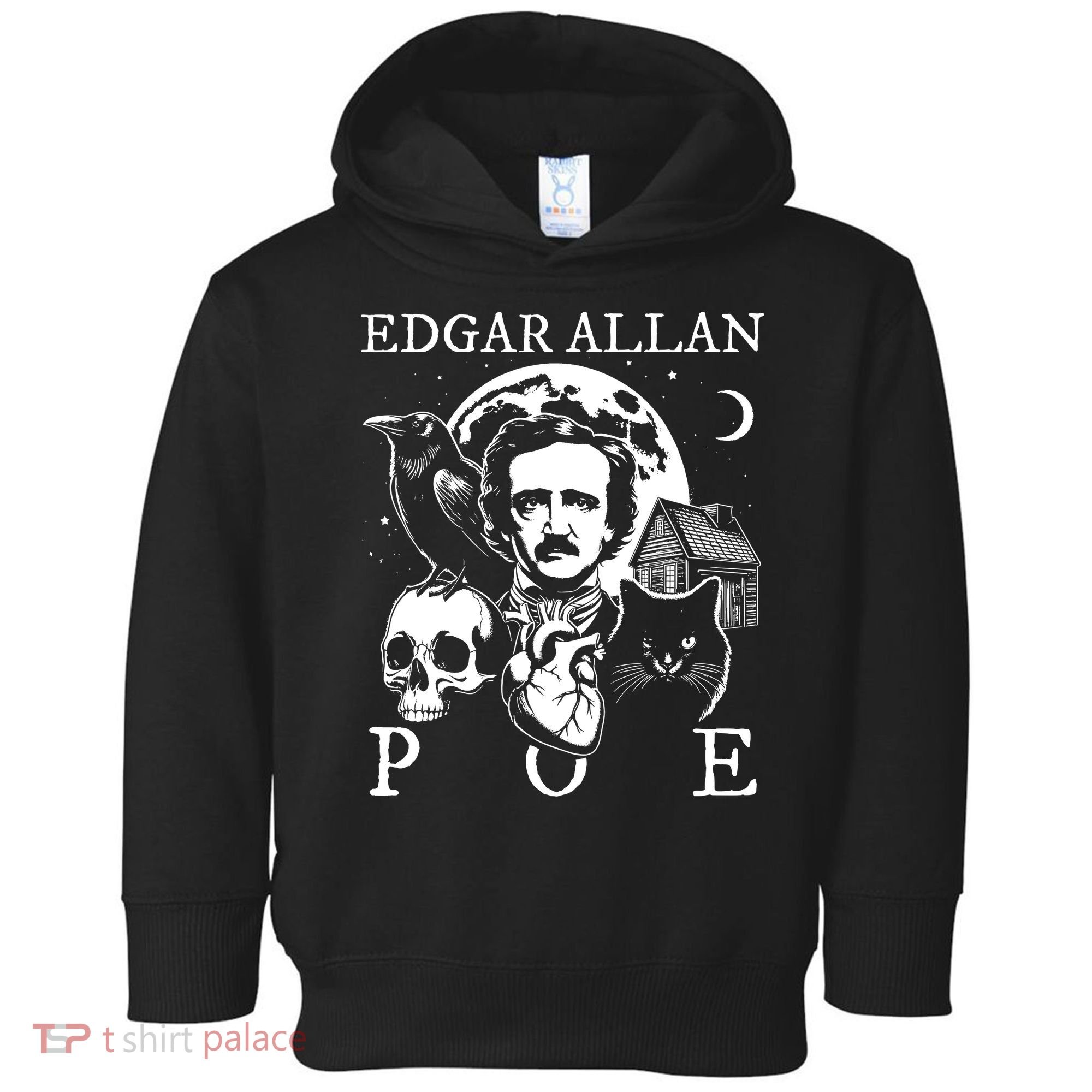 Edgar Allan Poe Poems Quotes Raven Literature Toddler Hoodie