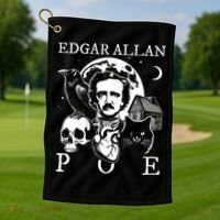 Edgar Allan Poe Poems Quotes Raven Literature Golf Towel thumb 1