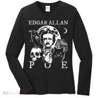 Edgar Allan Poe Poems Quotes Raven Literature Women's Long Sleeve Shirt thumb 0