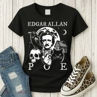 Edgar Allan Poe Poems Quotes Raven Literature Women's T-Shirt thumb 3