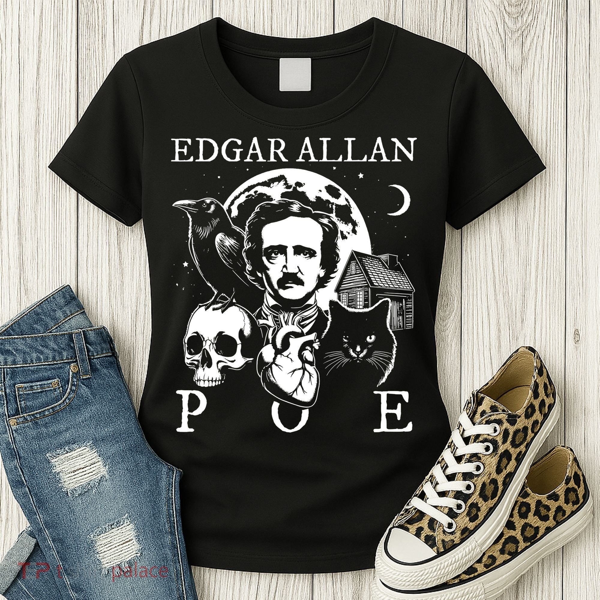 Edgar Allan Poe Poems Quotes Raven Literature Women's T-Shirt