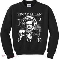 Edgar Allan Poe Poems Quotes Raven Literature Kids Sweatshirt thumb 0