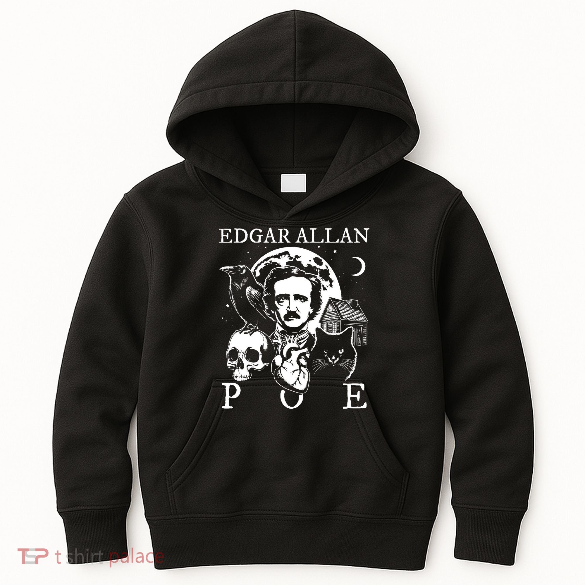Edgar Allan Poe Poems Quotes Raven Literature Kids Hoodie