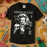 Edgar Allan Poe Poems Quotes Raven Literature Kids T-Shirt thumb 3