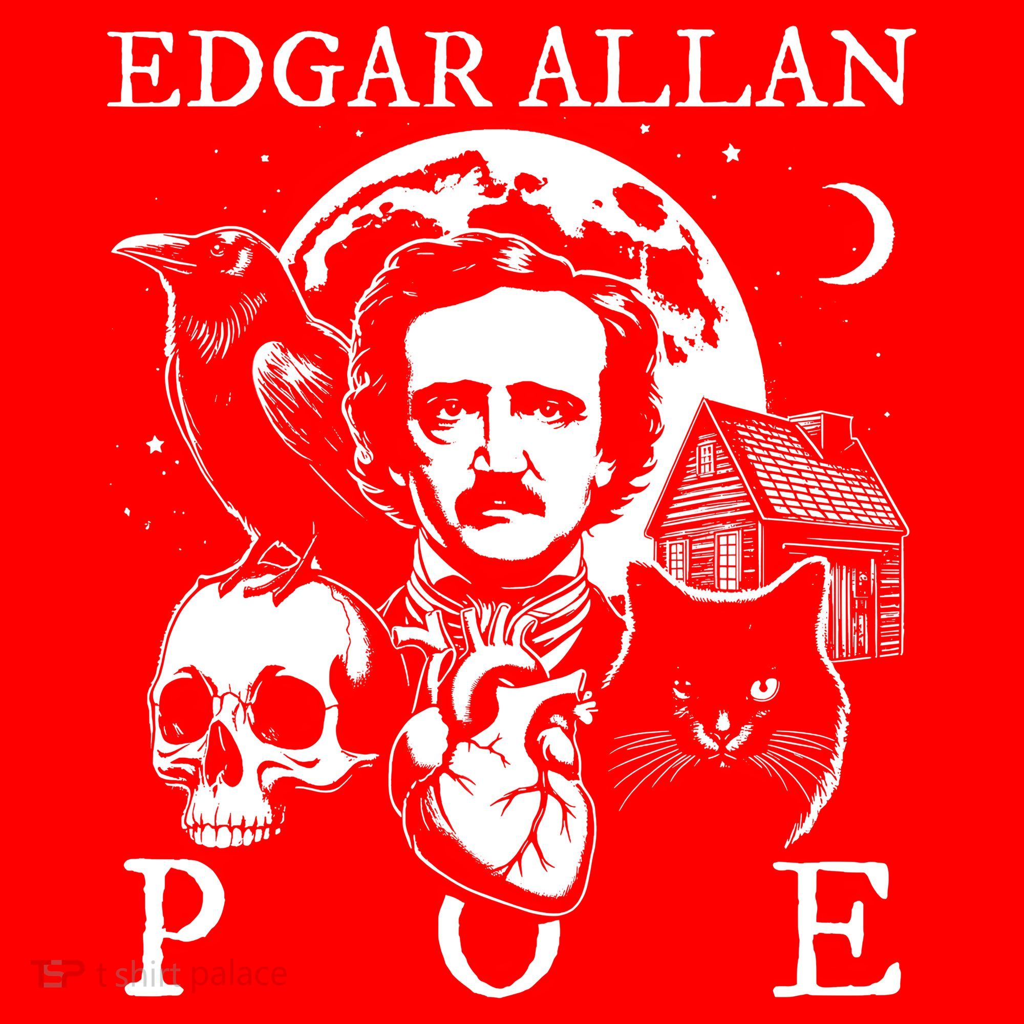 Edgar Allan Poe Poems Quotes Raven Literature Santa Hat