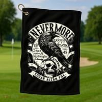 Edgar Allan Poe Quoth The Raven Golf Towel thumb 1