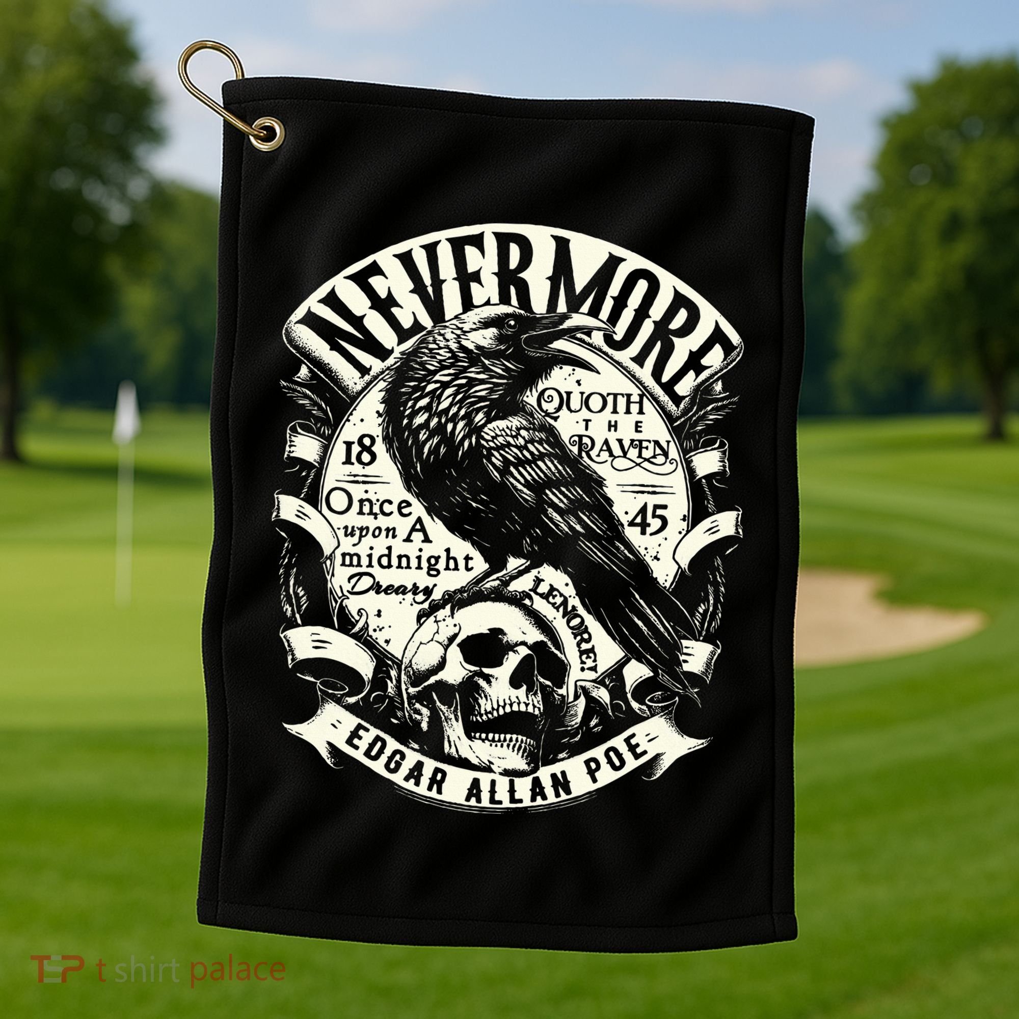 Edgar Allan Poe Quoth The Raven Golf Towel