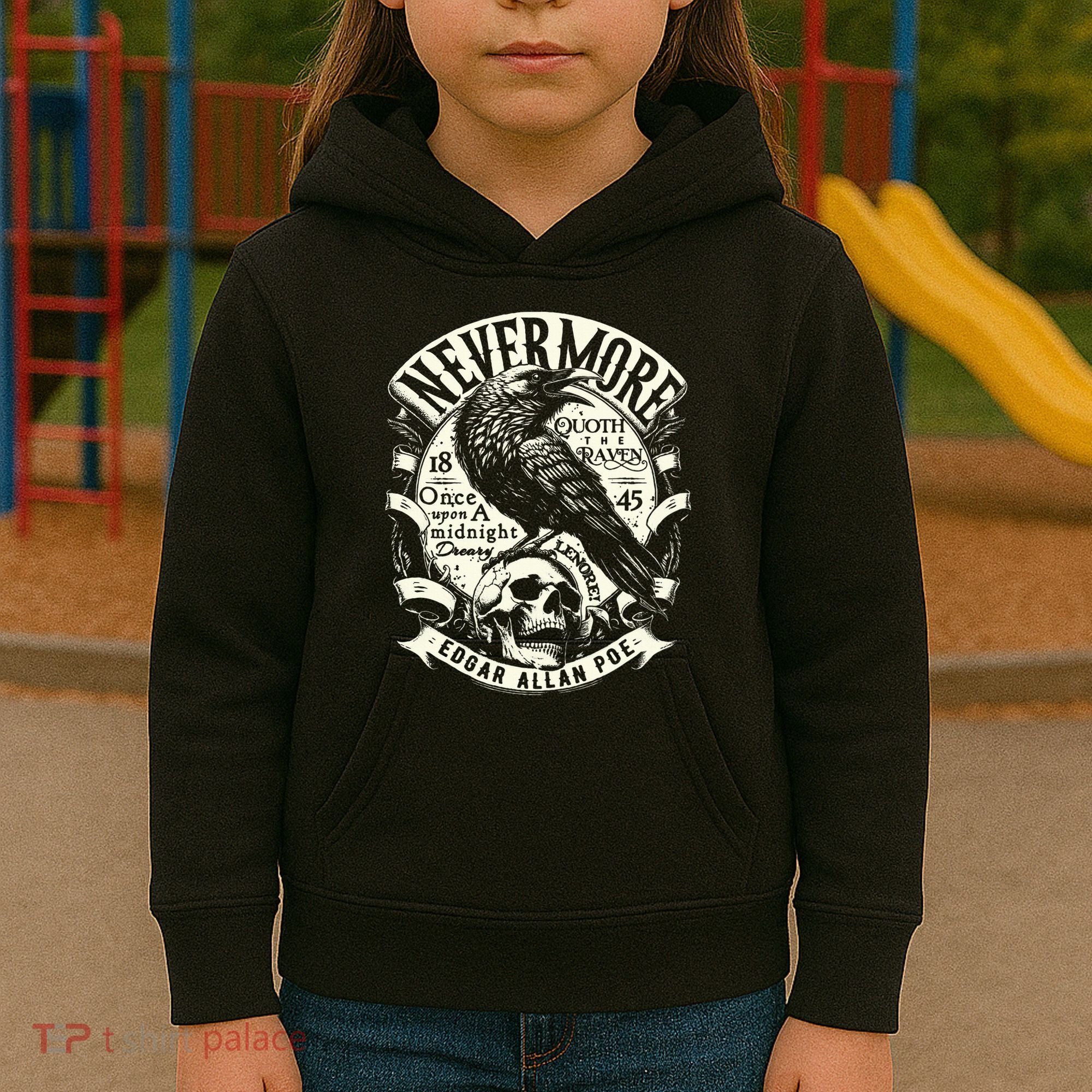 Edgar Allan Poe Quoth The Raven Kids Hoodie